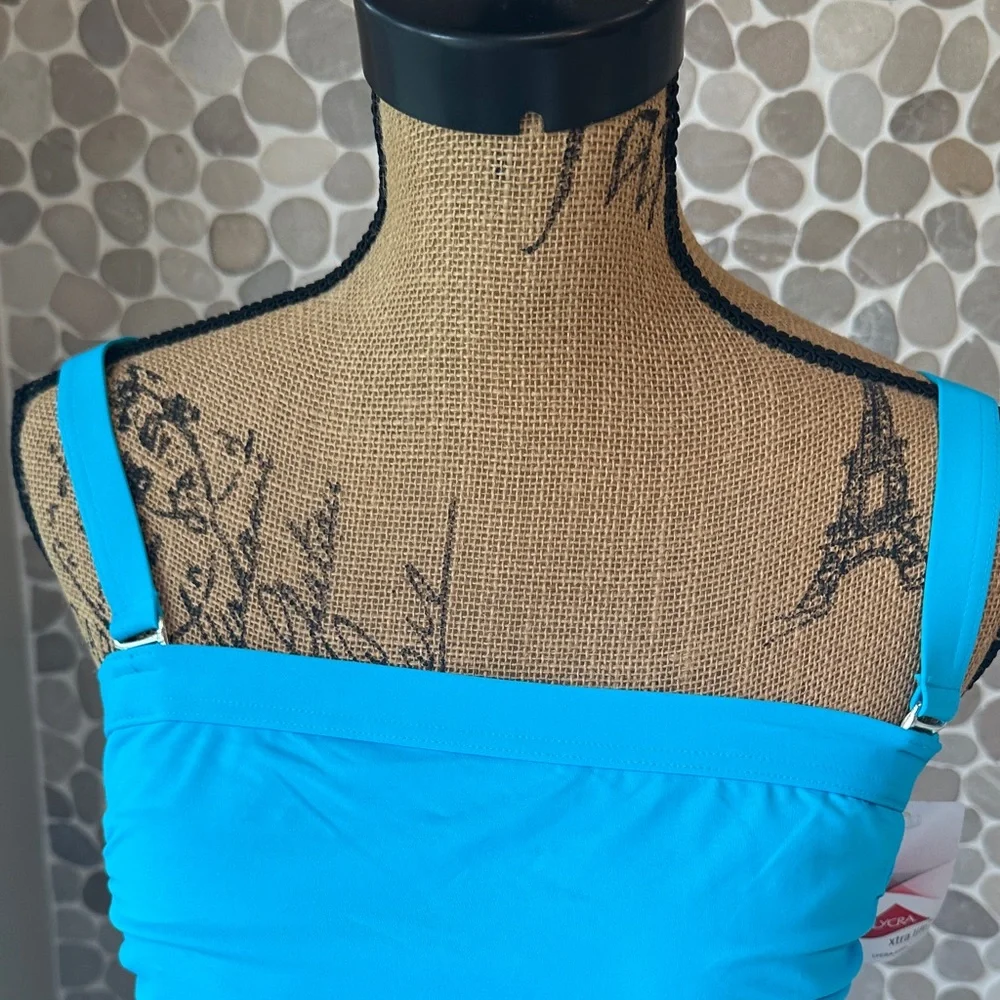 NWT Lands' End Women's Tankini in Aqua size 8 - Picture 2 of 10